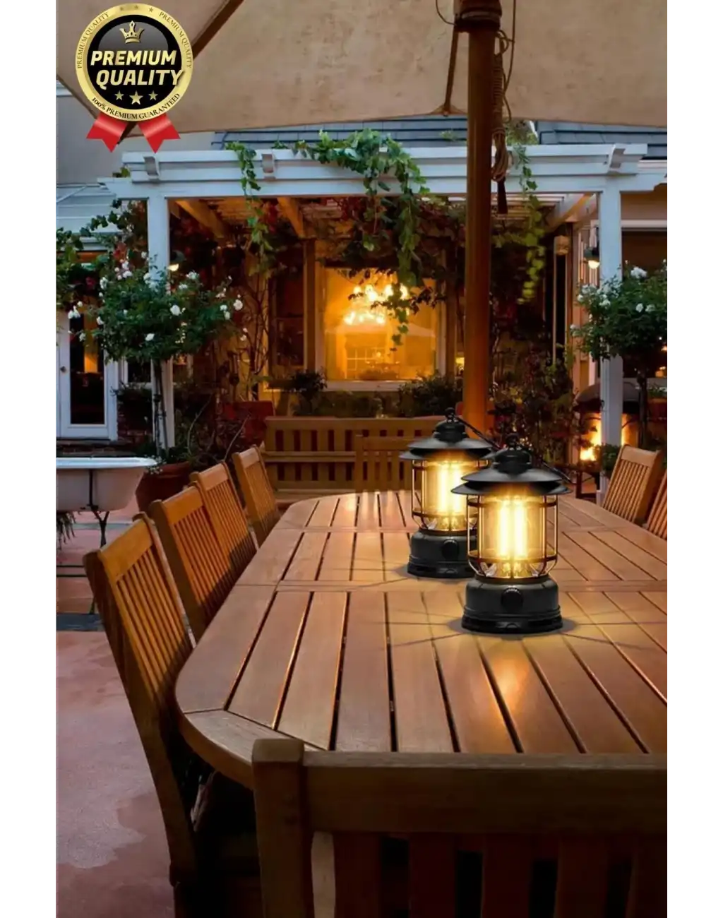 Çok Amaçlı Ayarlanabilir Şarjlı 2 Kademeli 500 Lümen Enerji Tasarruflu 3 COB Retro LED Kamp Lambası