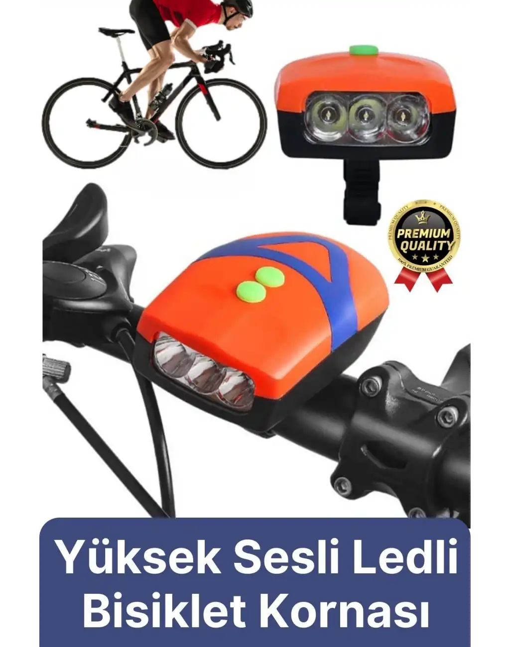 Çok Fonksiyonlu Kolay Takılabilir Dayanıklı Yüksek Sesli Su Geçirmez Led Işıklı Bisiklet Kornası