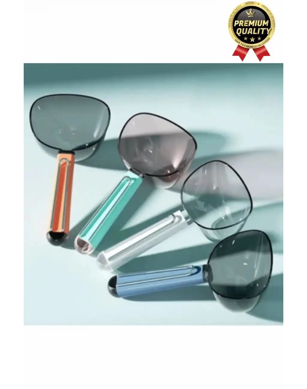 Çok Amaçlı Klipsli Ölçekli Şeffaf Başlıklı 180ml Kapasiteli Kedi Köpek Mama Ölçüm Kaşığı Küreği