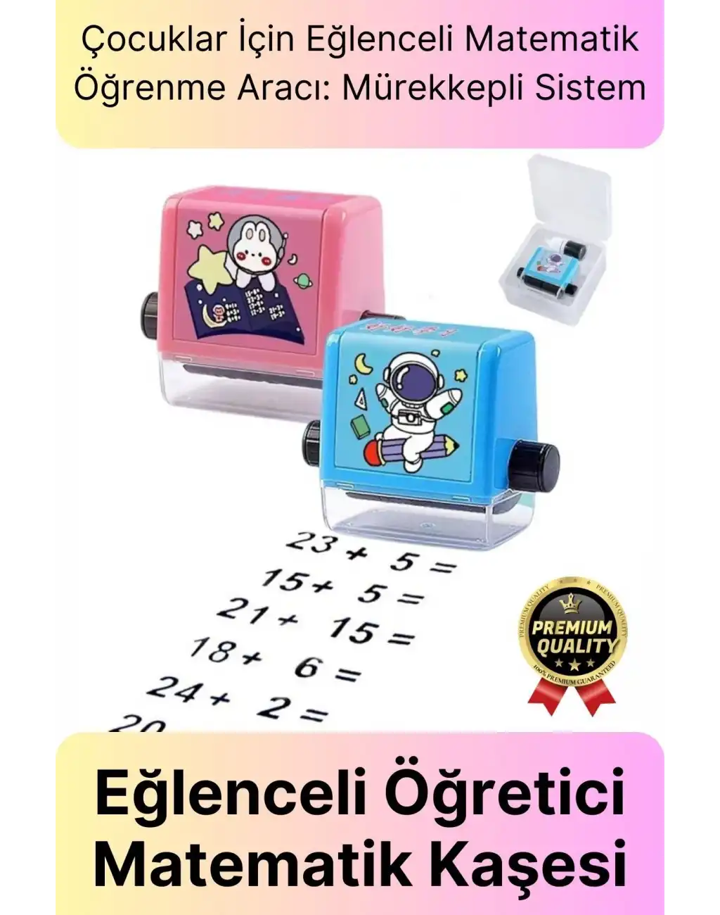 Özel Üretim Hızlı Pratik Mürekkepli Çocuk Okul Toplama İşlemleri Alıştırma Test Matematik Kaşesi