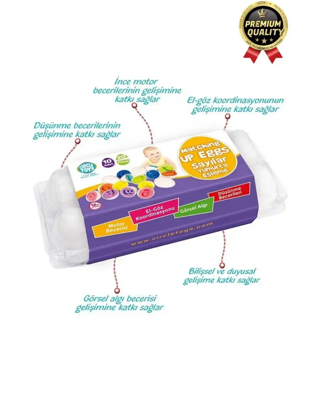Yeni Nesil Eğitici Öğretici El Göz Kordinasyonu Çocuk Bebek Yumurta Sayı Eşleştirme Oyunu 10lu