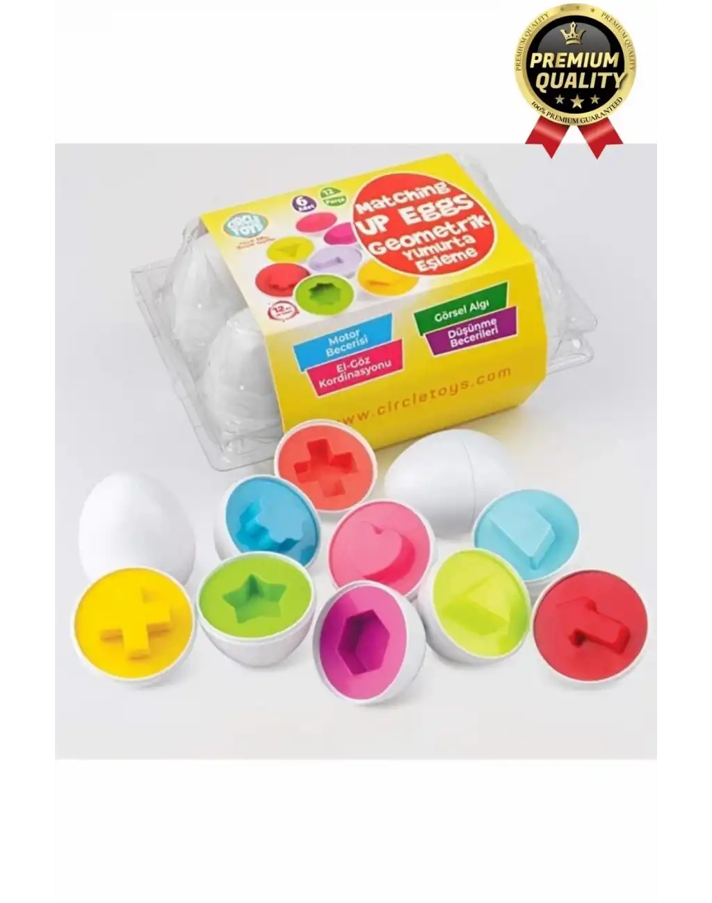 Yeni Nesil Eğitici Öğretici El Göz Kordinasyonu Çocuk Bebek Geometrik Yumurta Eşleme Oyunu 6lı