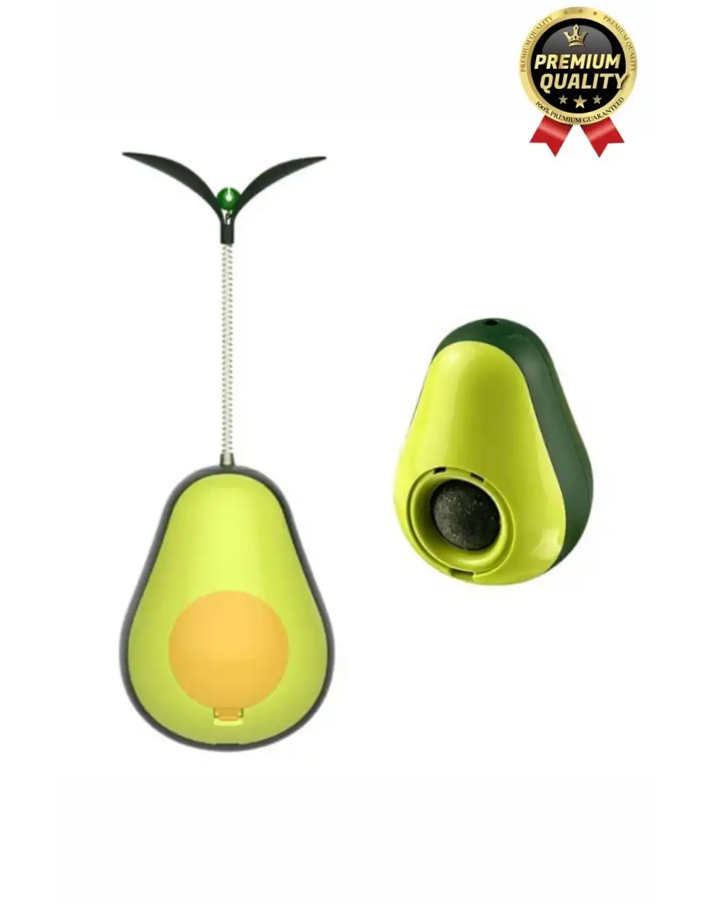 Yeni Nesil Eğlenceli Döner Mekanizmalı Avokado Şeklinde Kedi Naneli ve Mama Hazneli Kedi Oyuncağı