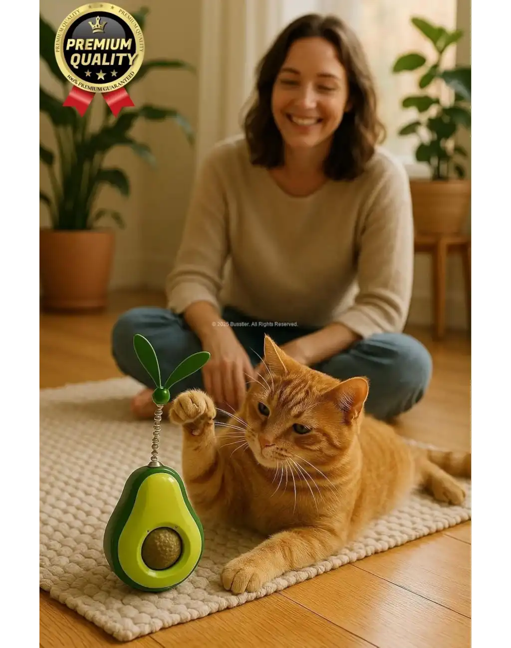 Yeni Nesil Eğlenceli Döner Mekanizmalı Avokado Şeklinde Kedi Naneli ve Mama Hazneli Kedi Oyuncağı