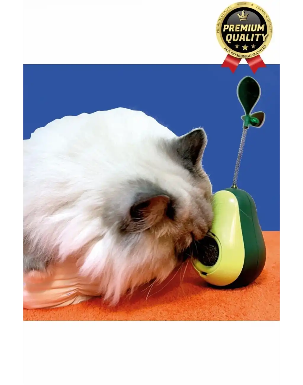 Yeni Nesil Eğlenceli Döner Mekanizmalı Avokado Şeklinde Kedi Naneli ve Mama Hazneli Kedi Oyuncağı