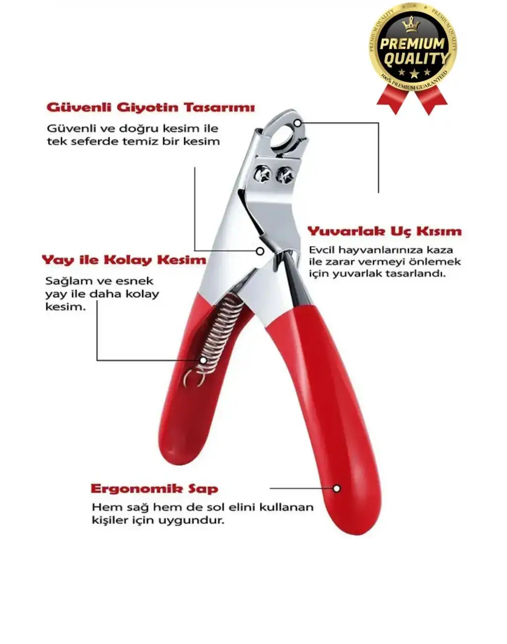 Özel Üretim Dayanıklı Güvenli Bakım Keskin Bıçaklı Kedi Köpek Evcil Hayvan Giyotin Tırnak Makası