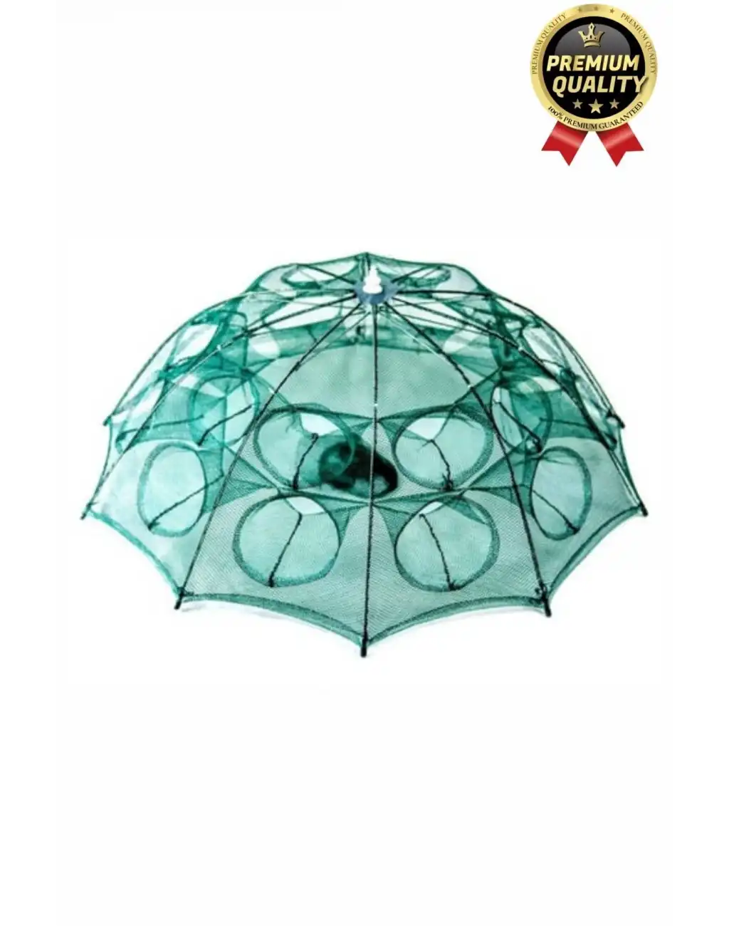 Özel Kolay Kurulum Fermuarlı Yem Bölmeli Büyük Gözlü Yengeç Balık Tuzağı Kapanı Ağı Filesi 16 Gözlü