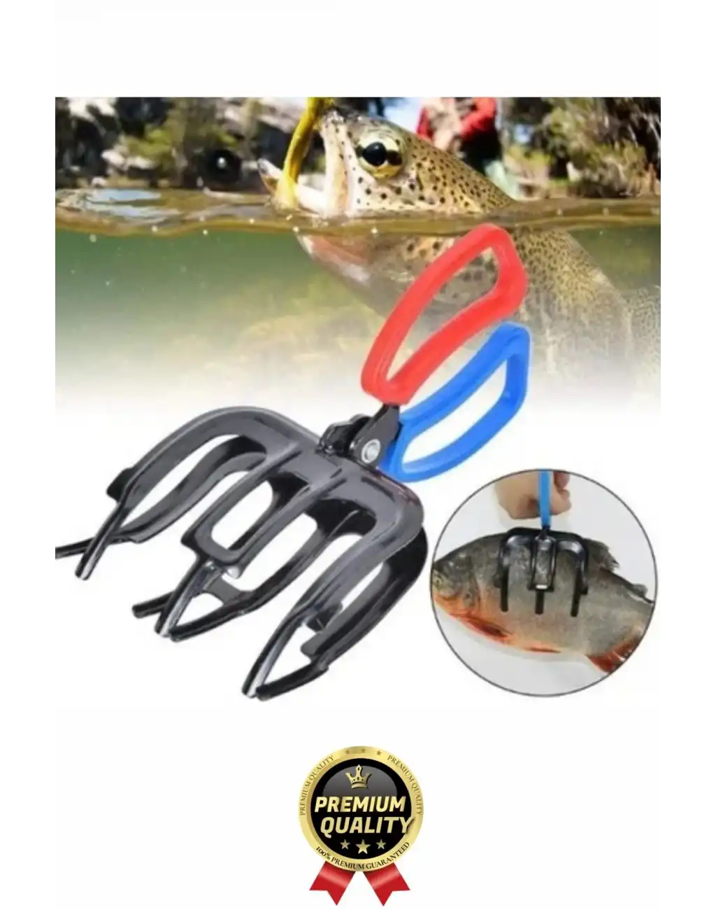 Çok Fonksiyonlu Ergonomik Tasarım Kaymayı Engelleyen Pense 3 Pençeli 11 cm Balık Sabitleyici Maşa