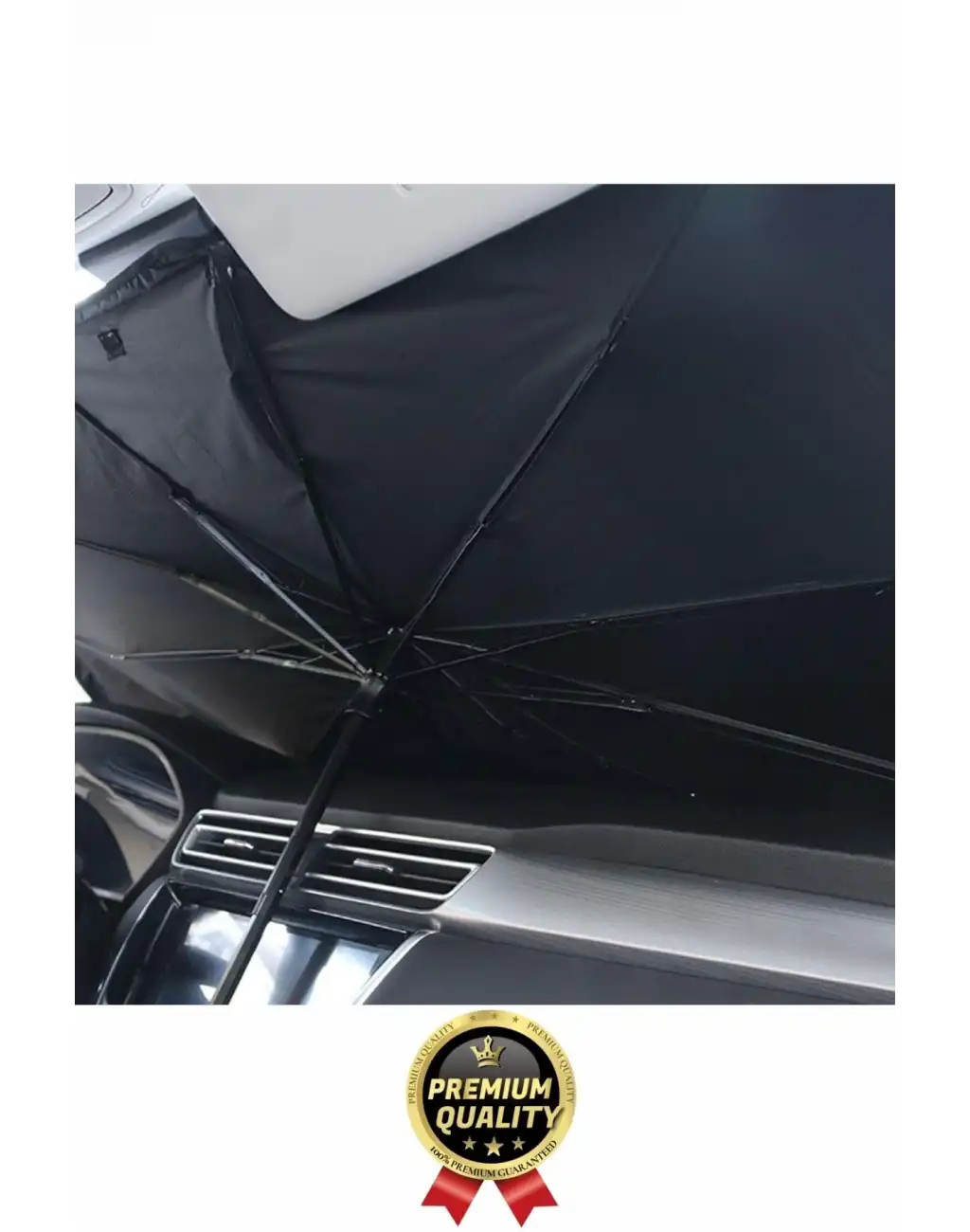 Özel Üretim Dayanıklı Titanyum Gümüş Kaplama UV Geçirmez Tüm Araçlar Araba Ön Cam Şemsiye Güneşlik