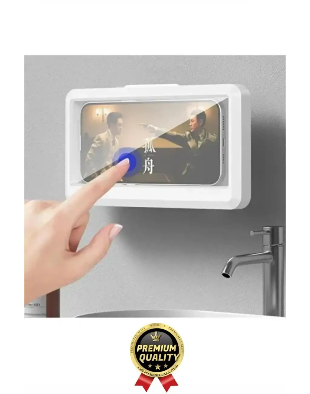 Çok Amaçlı Portatif Duvara Monte Sızdırmaz Buğu Yapmaz Su Geçirmez Hareketli Duş Telefon Kabı Tutucu