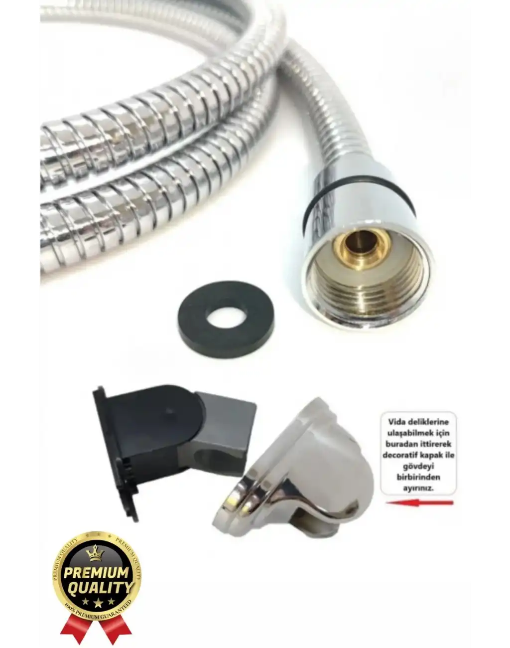 Özel Basınçlı Stop Düğmeli Pervaneli Su Tasarruflu Paslanmaz Turbo Duş Başlığı Hortum Mafsal Seti