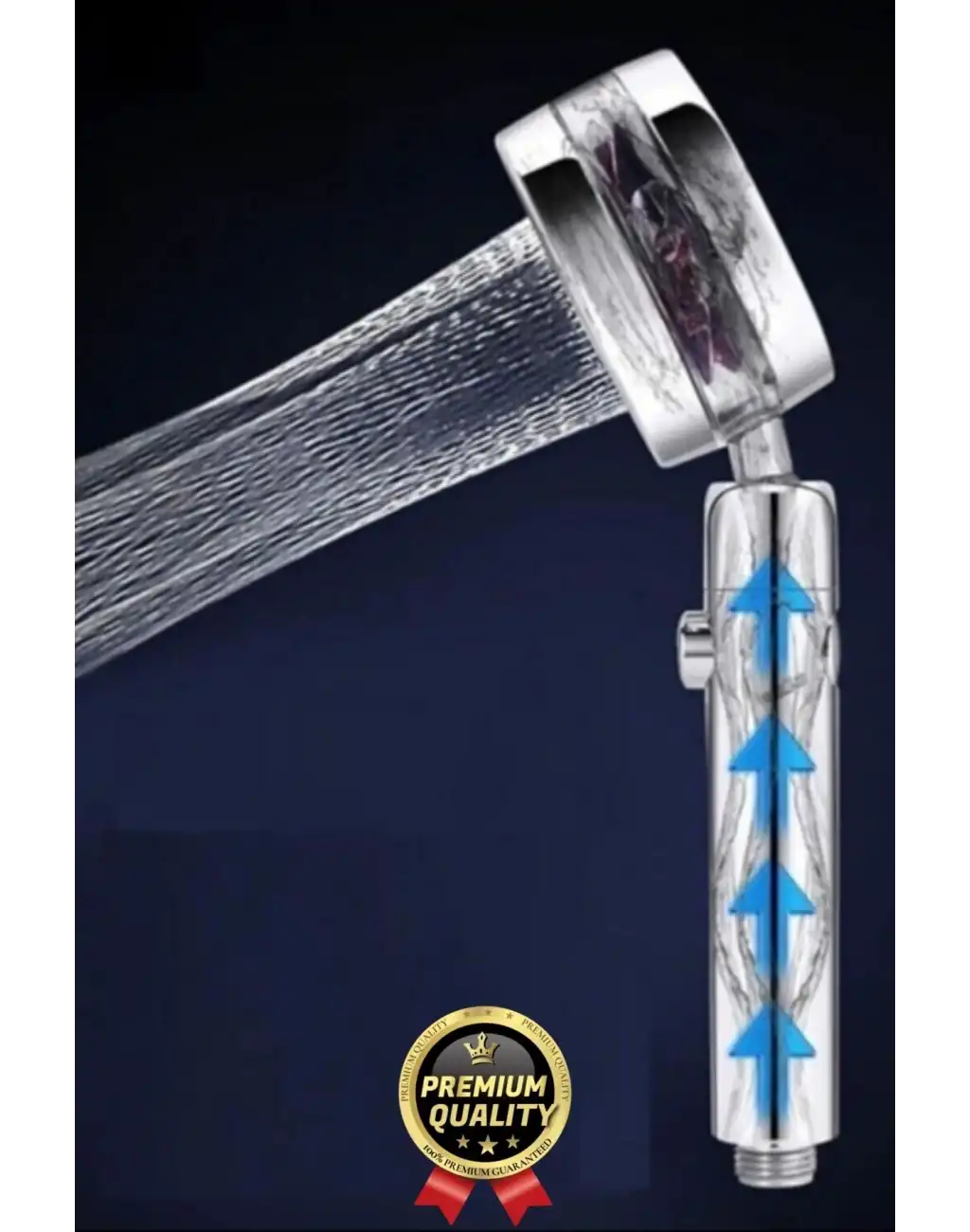 Özel Basınçlı Stop Düğmeli Pervaneli Su Tasarruflu Paslanmaz Turbo Duş Başlığı Hortum Mafsal Seti