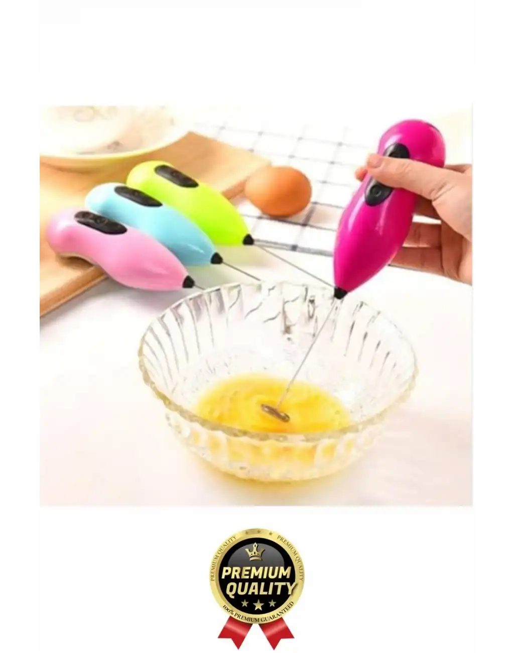 Premium Çelik Uçlu Pilli Mini Kahve Sos Krema Mama Yumurta Çırpıcı Karıştırıcı Süt Köpürtücü Mikser