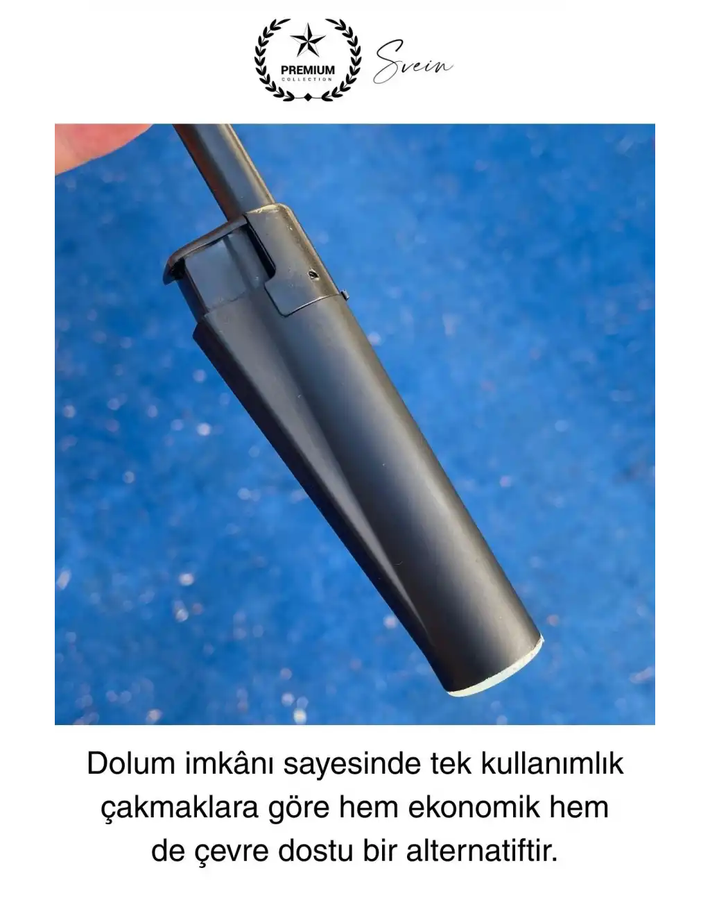 Premium 18 cm Siyah Basmalı Uzun Mutfak Çakmağı Gazlı Doldurulabilir Mum Mangal Kamp İçin Ateş