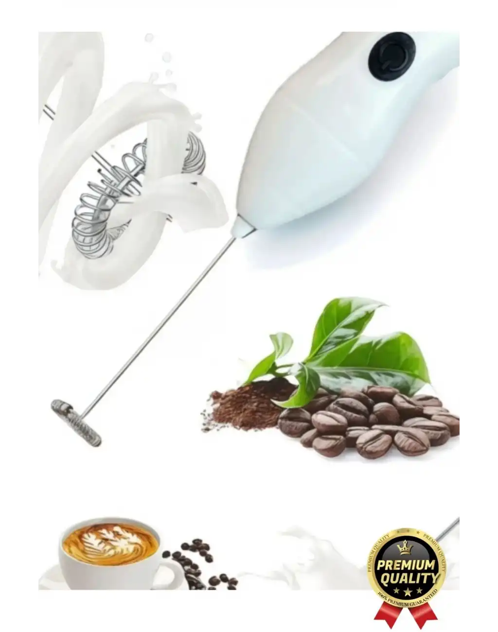 Premium Çelik Uçlu Pilli Mini Kahve Sos Krema Mama Yumurta Çırpıcı Karıştırıcı Süt Köpürtücü Mikser