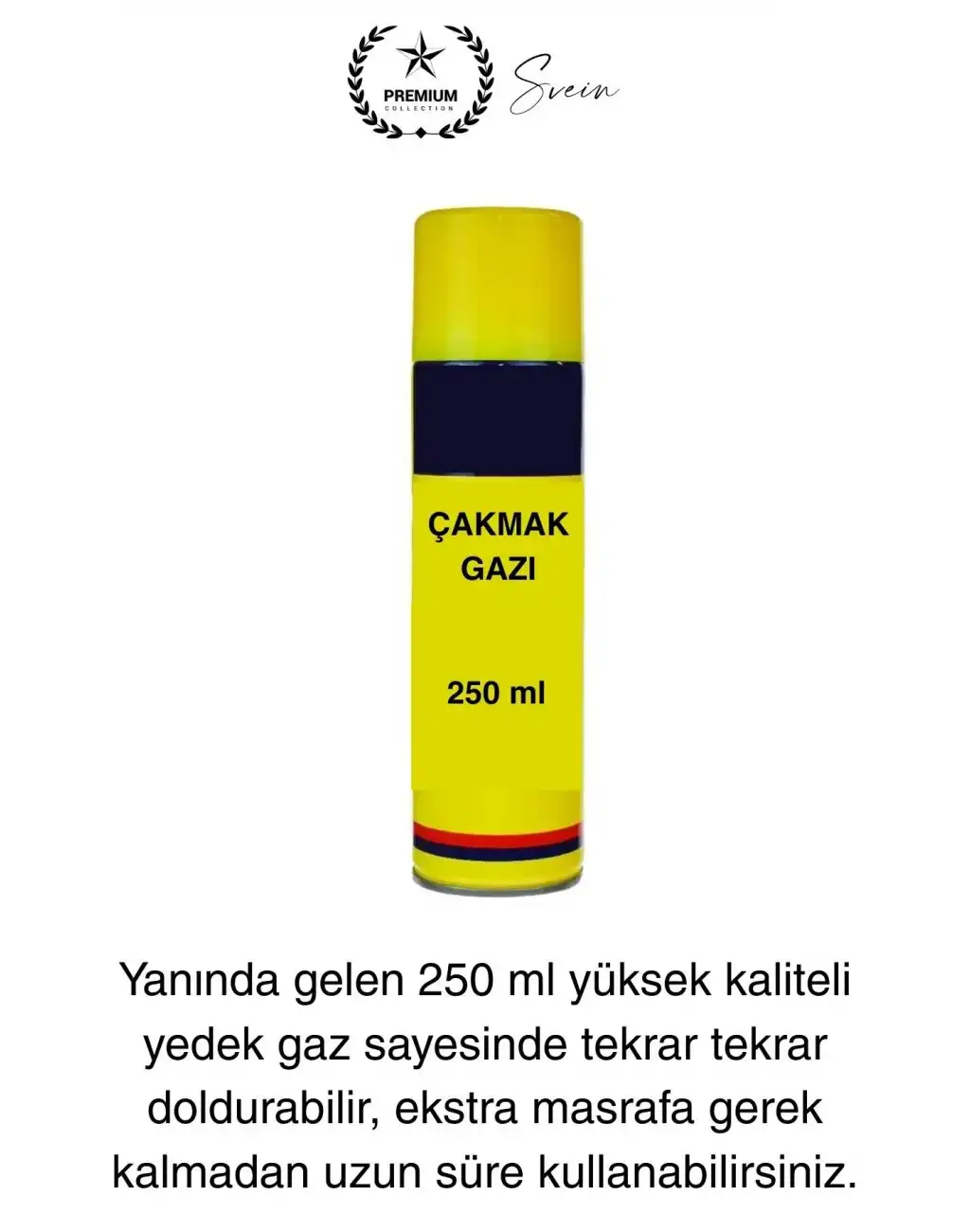 Premium 18 cm Basmalı Uzun Mutfak Çakmağı ve Yedek Gazlı 250 ml Mum Mangal Kamp İçin Normal Alev