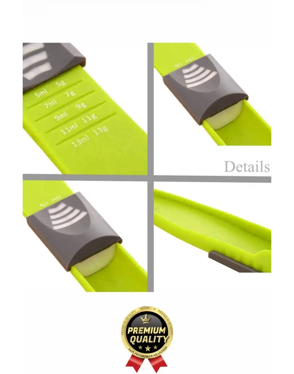 Premium Seri Gıda Sıvı Katı Şeker Tuz Kahve Baharat Ayarlanabilir Çift Taraflı Hassas Ölçüm Kaşığı