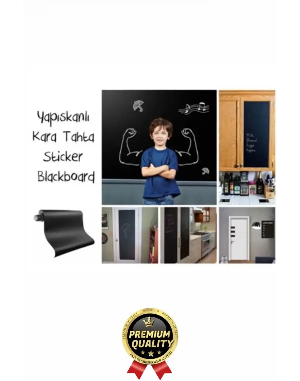 Özel Üretim Öğrenci Yazılabilir Silinebilir Yapışkanlı Büyük Boy Tahta Sticker Blackboard Rulo Pano