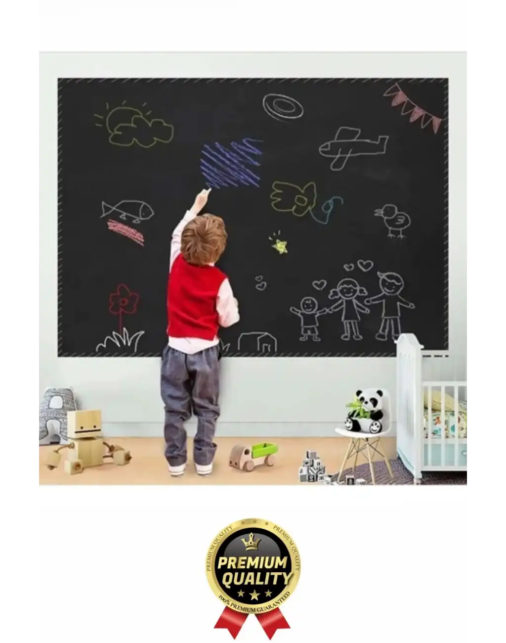 Özel Üretim Öğrenci Yazılabilir Silinebilir Yapışkanlı Büyük Boy Tahta Sticker Blackboard Rulo Pano