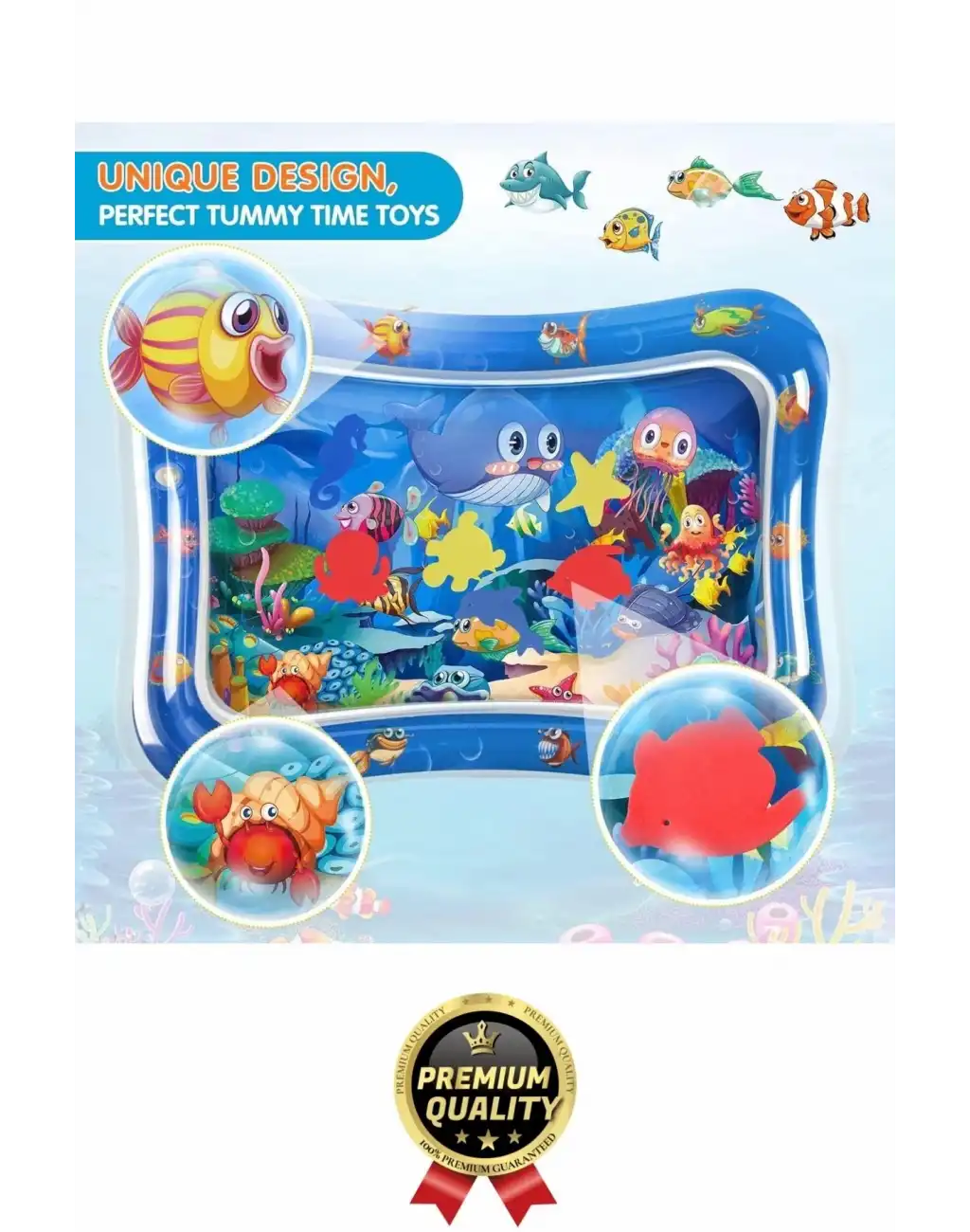 Premium Bebek Oyuncağı Eğlenceli Karın Üstü Aktivite Egzersiz BPA İçermez Emekleme Su Oyun Matı