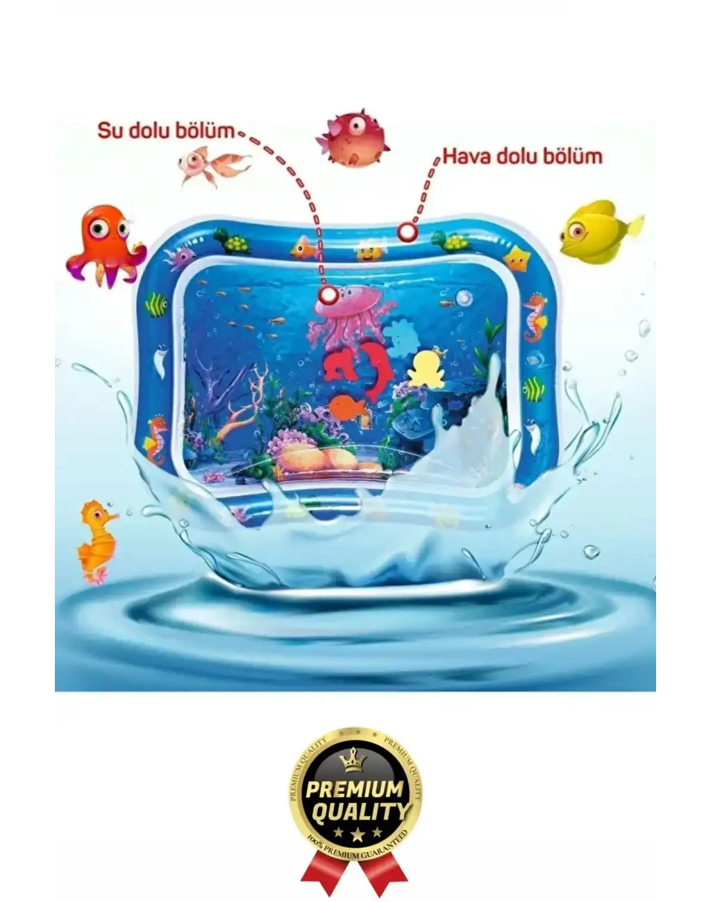 Premium Bebek Oyuncağı Eğlenceli Karın Üstü Aktivite Egzersiz BPA İçermez Emekleme Su Oyun Matı
