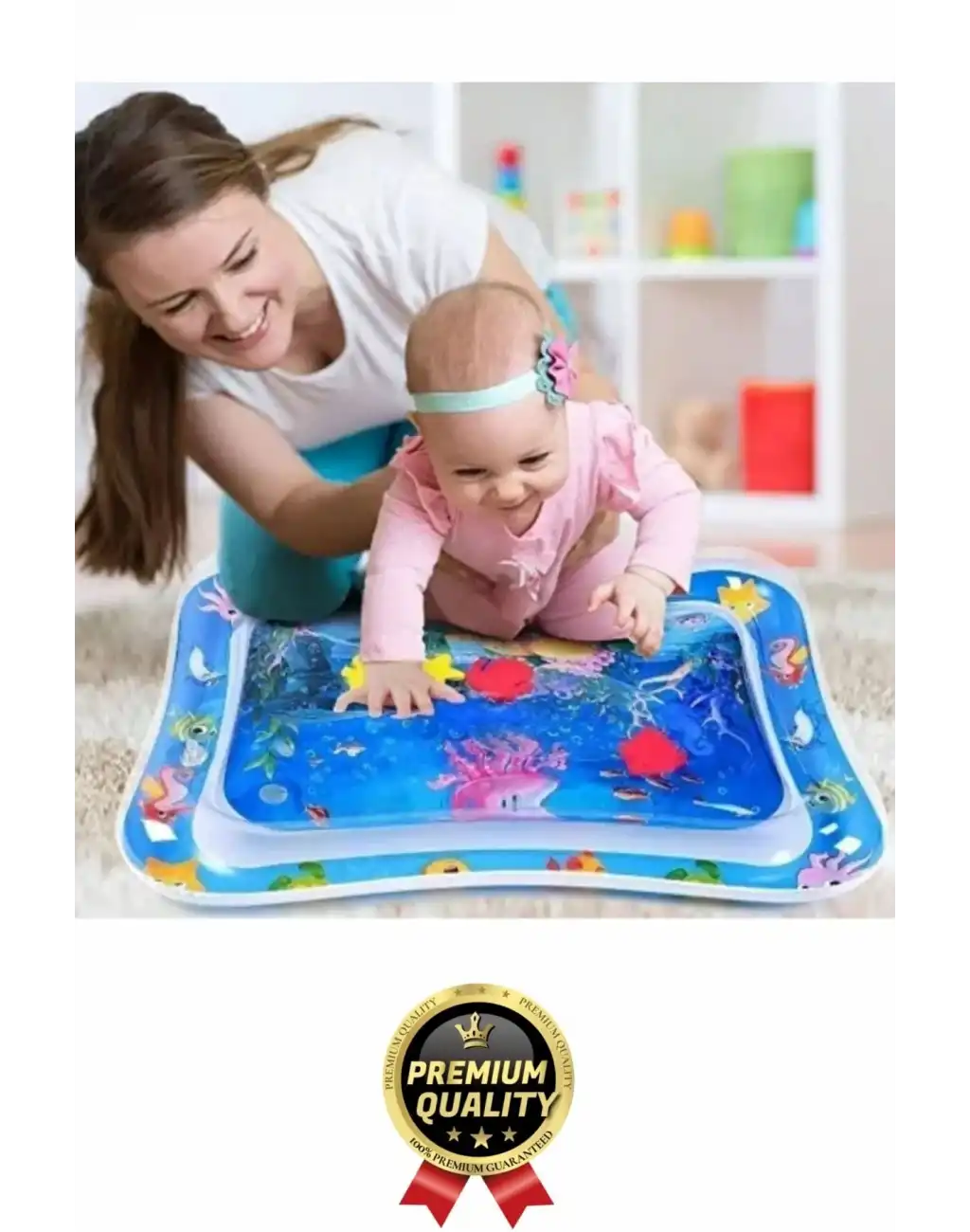 Premium Bebek Oyuncağı Eğlenceli Karın Üstü Aktivite Egzersiz BPA İçermez Emekleme Su Oyun Matı