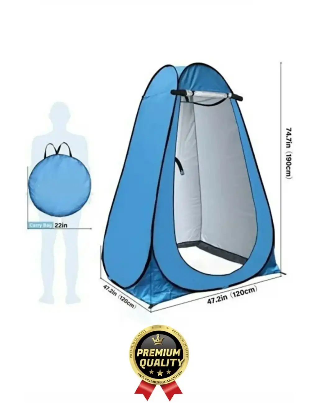 Otomatik Pencereli Fermuarlı Giyinme Prova Duş Wc Tuvalet İç Göstermeyen Portatif Kamp Kabin Çadırı