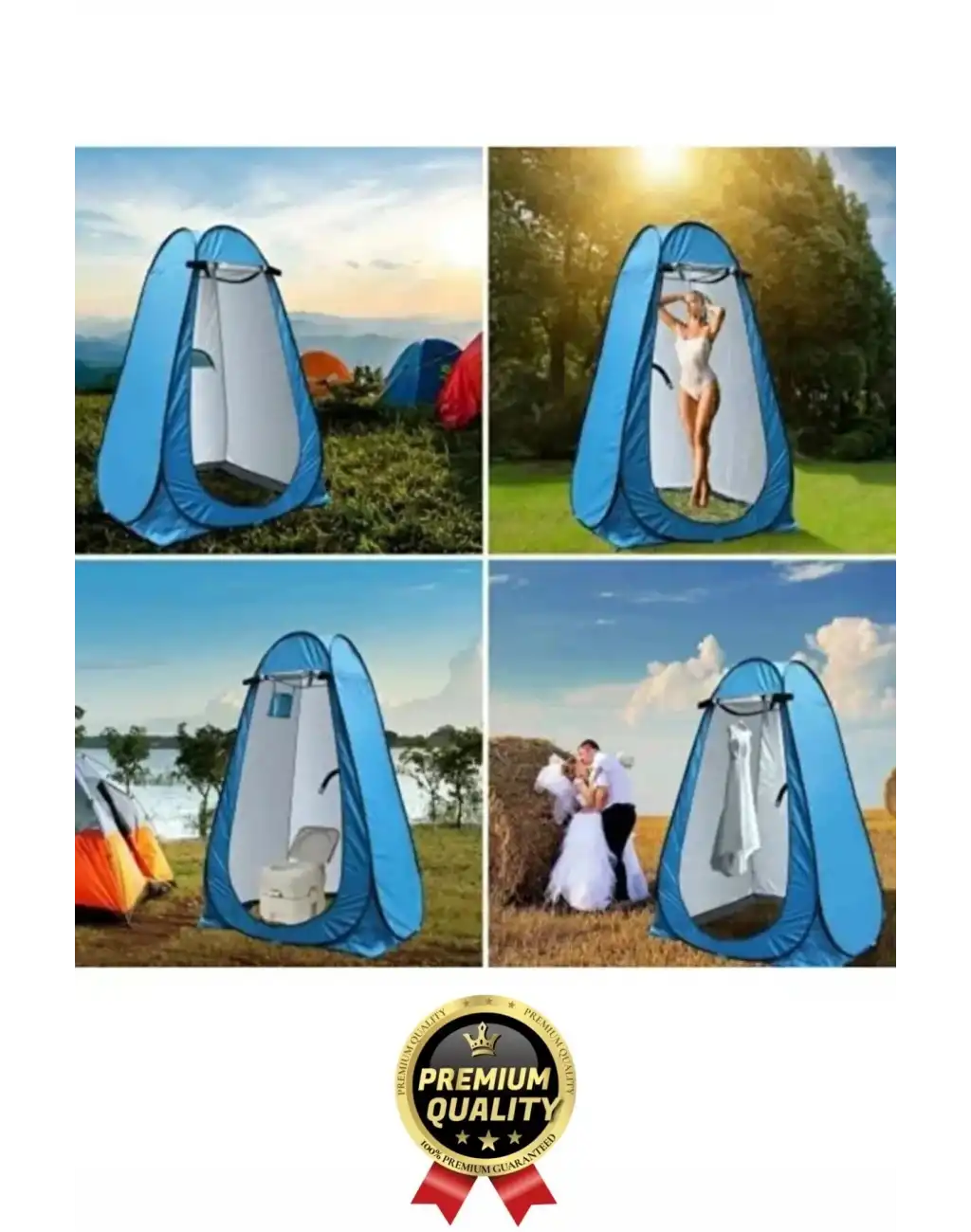 Otomatik Pencereli Fermuarlı Giyinme Prova Duş Wc Tuvalet İç Göstermeyen Portatif Kamp Kabin Çadırı