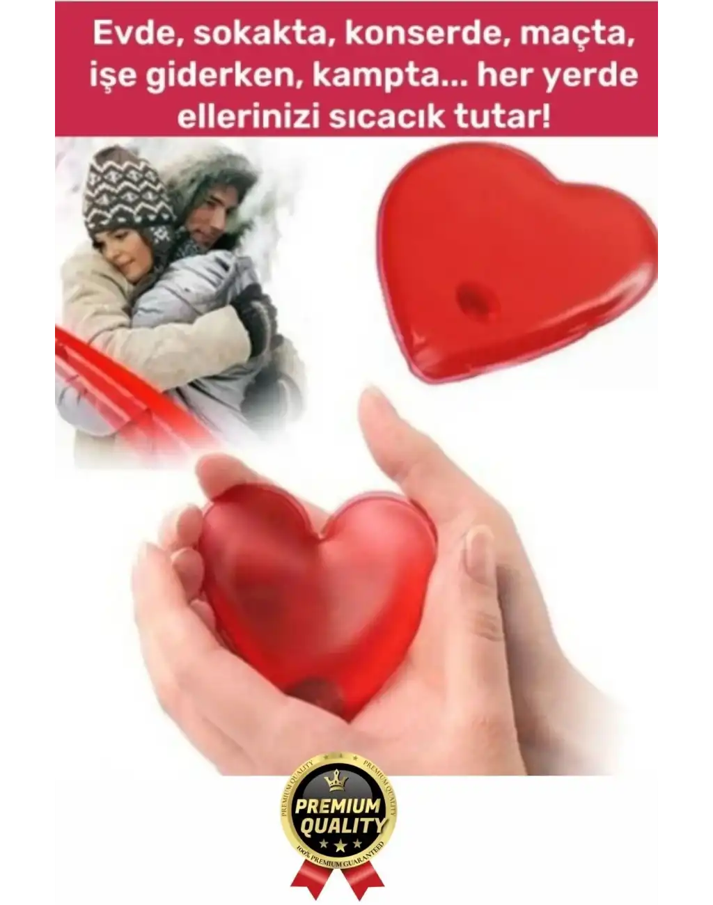 Premium Sihirli Jel Isıtıcı Tekrar Kullanılır Isınmatik Sıcak Su Torbası Kalpli Cep Sobası 2li Set