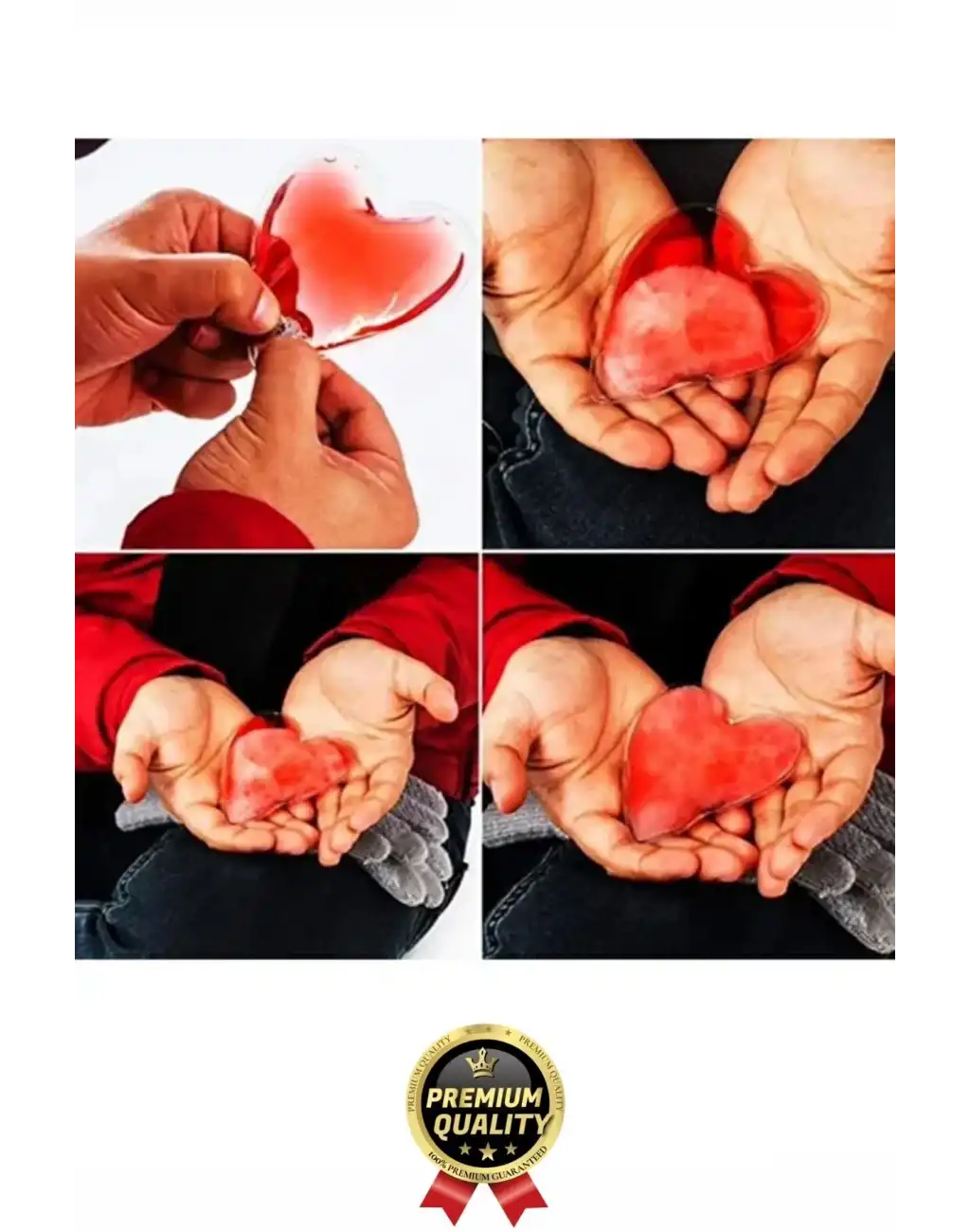 Premium Sihirli Jel Isıtıcı Tekrar Kullanılır Isınmatik Sıcak Su Torbası Kalpli Cep Sobası 2li Set