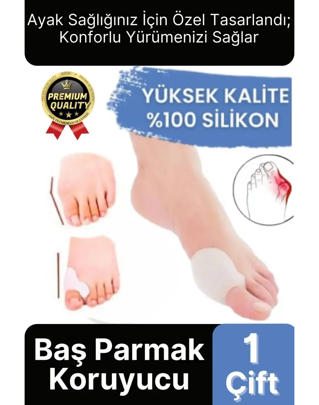 Yüksek Kalite Yumuşak Halluks Valgus Makaralı Bunyon Silikon Ayak Başparmak Kemik Koruyucu 1 Çift
