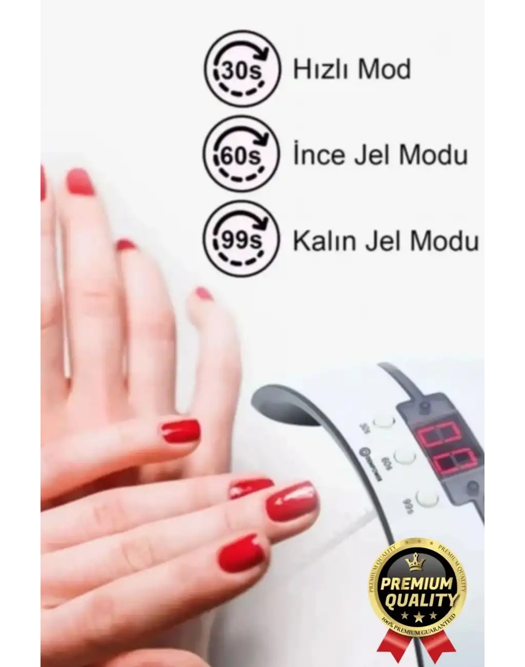 Profesyonel Dijital Göstergeli Otomatik 36W 12 Adet Uv Led Işıklı 3 Modlu Tırnak Jel Oje Kurutucu