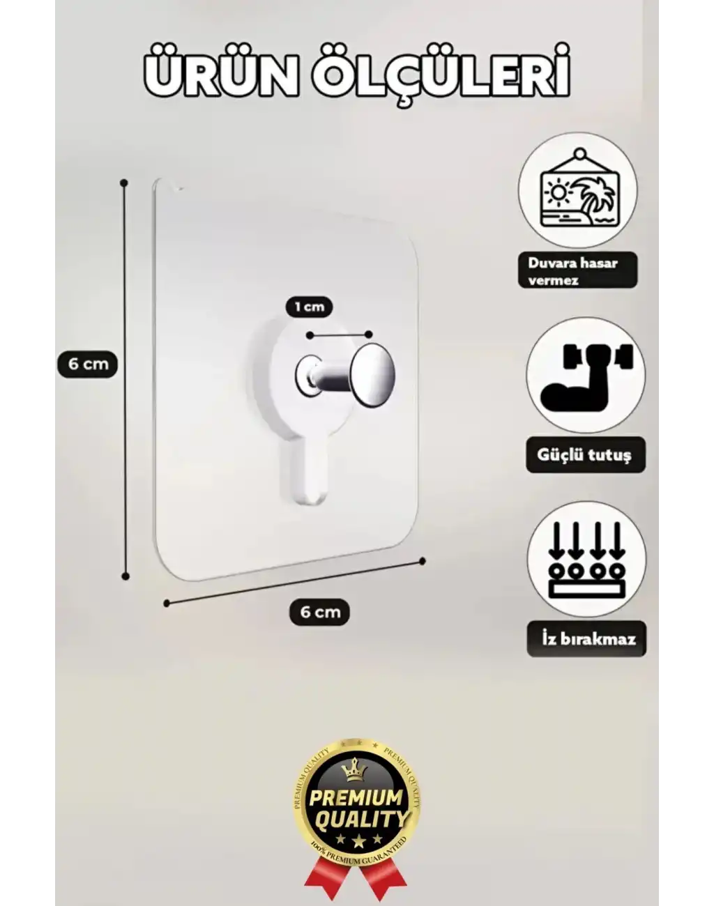 Süper Sağlam İz bırakmaz Çerçeve Tablo Banyo Mutfak Ultra Güçlü Yapışkanlı Çivisiz Askı 1 Adet