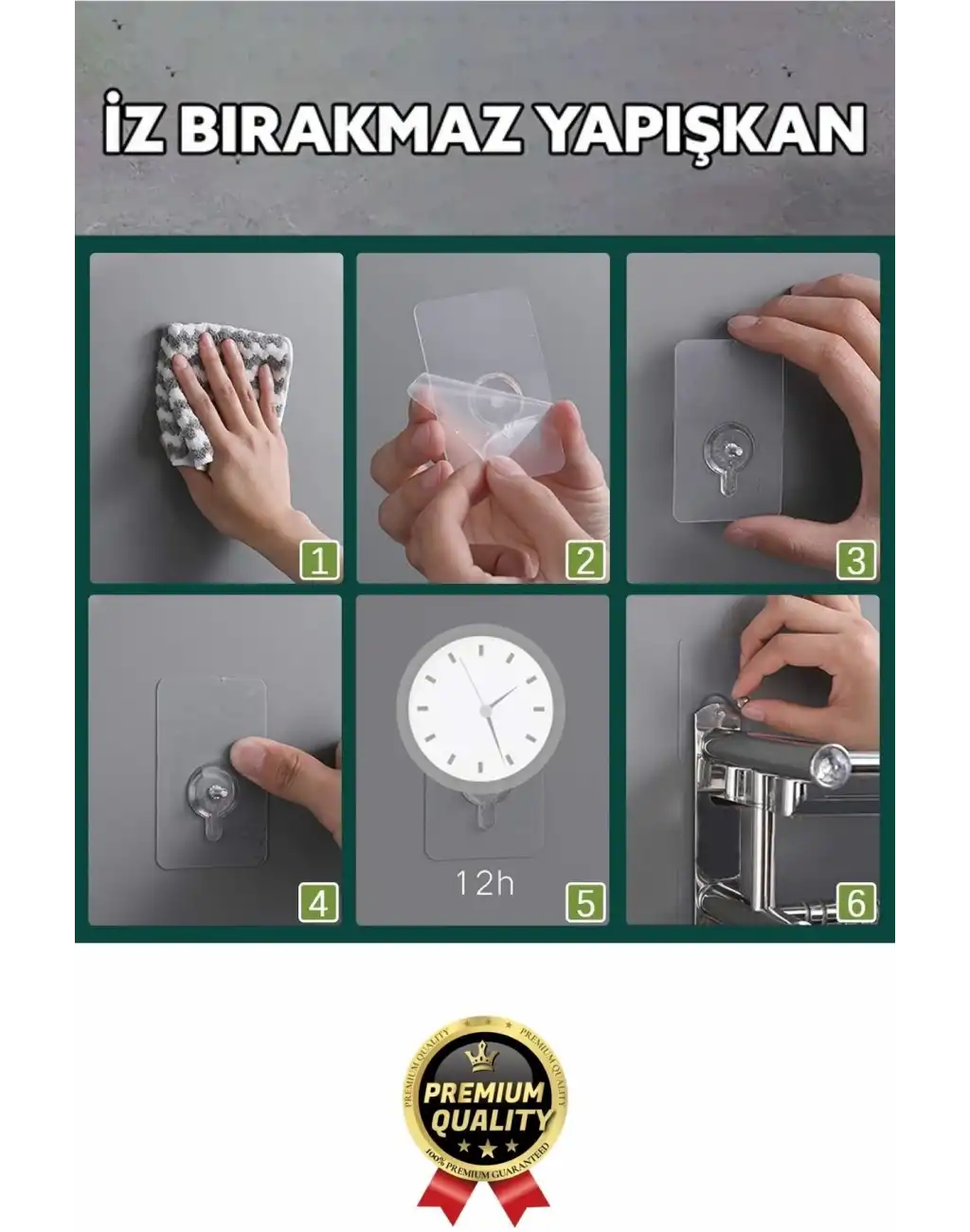 Süper Sağlam İz bırakmaz Çerçeve Tablo Banyo Mutfak Ultra Güçlü Yapışkanlı Çivisiz Askı 1 Adet