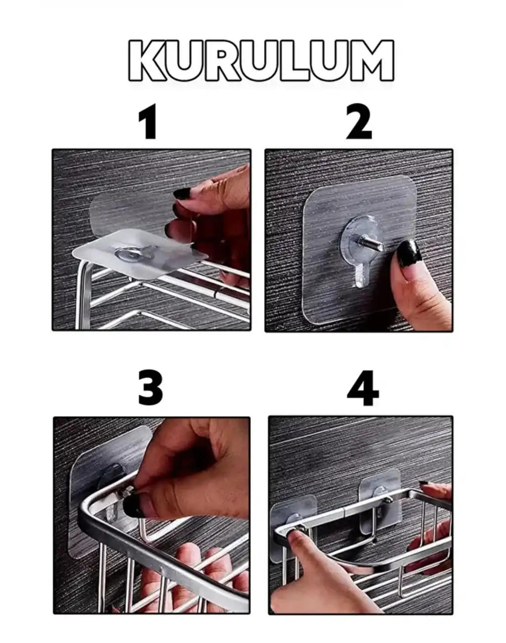 Süper Sağlam İz bırakmaz Çerçeve Tablo Banyo Mutfak Ultra Güçlü Yapışkanlı Çivisiz Askı 1 Adet