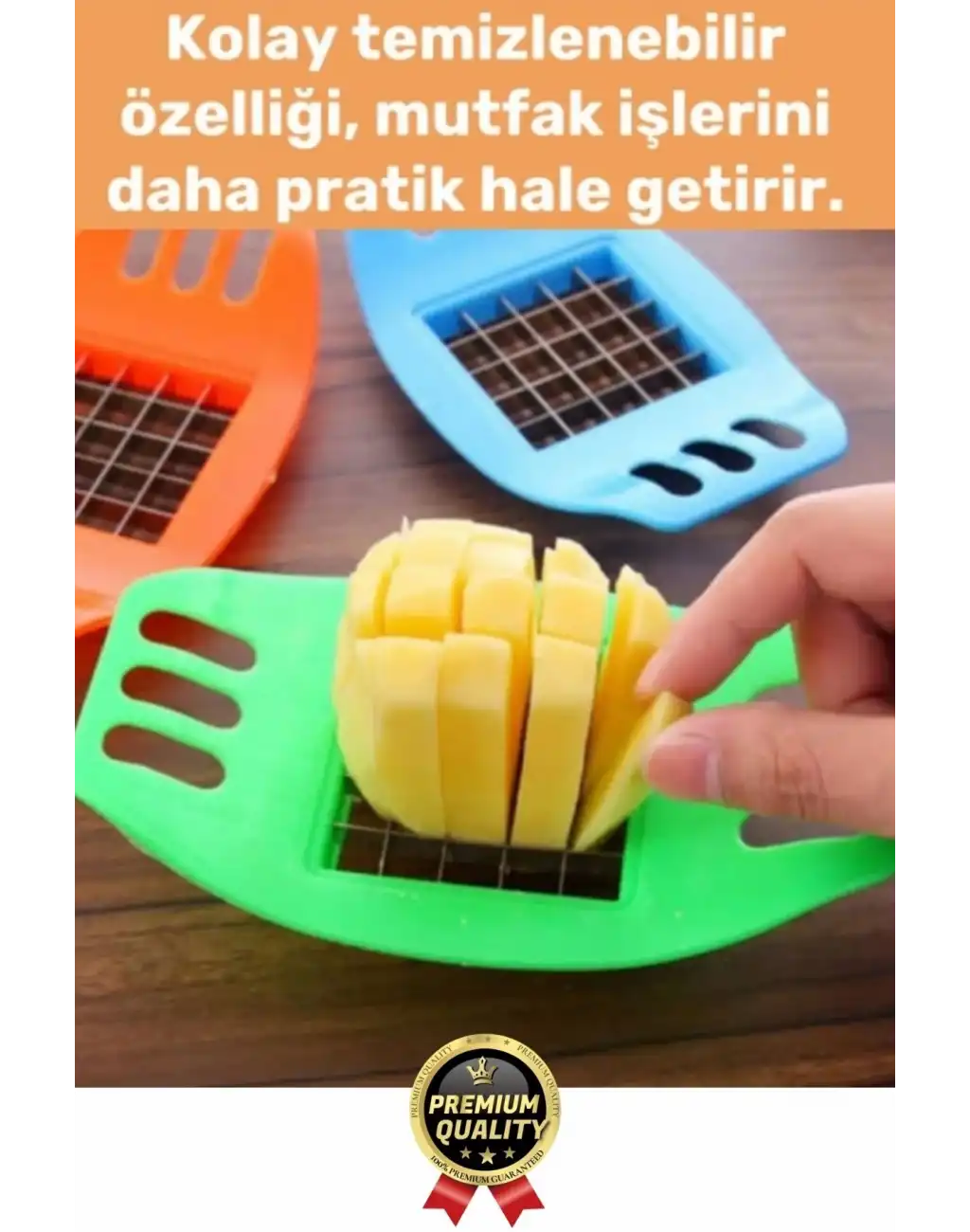 Yepyeni Pratik Paslanmaz Çelik Kızartma Kesici Sebze Soğan Kesme Doğrama Patates Dilimleme Aleti