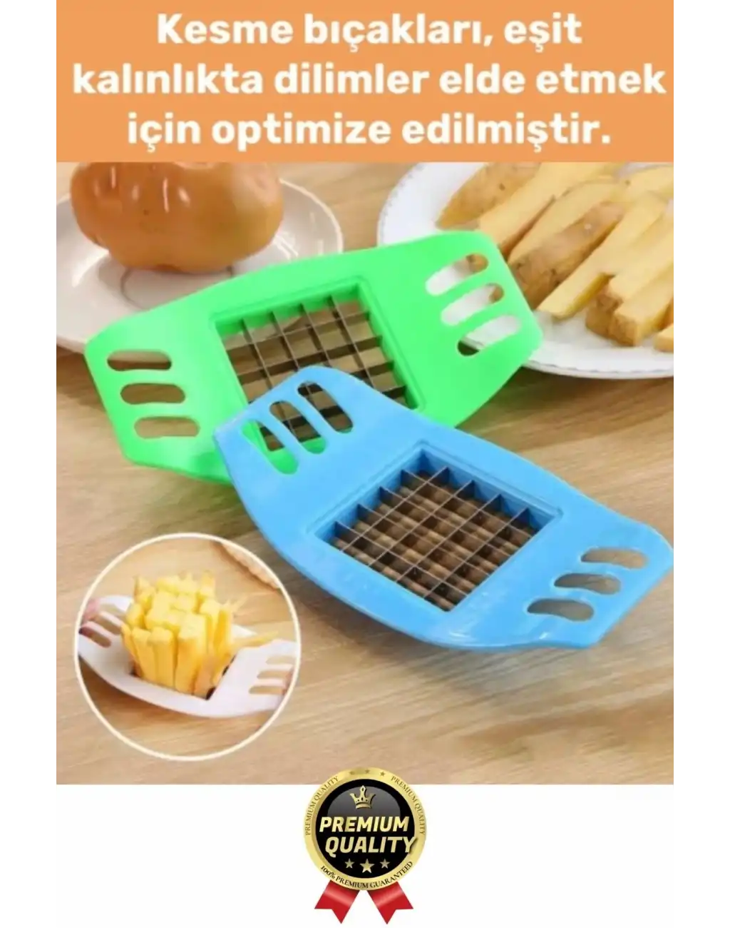 Yepyeni Pratik Paslanmaz Çelik Kızartma Kesici Sebze Soğan Kesme Doğrama Patates Dilimleme Aleti