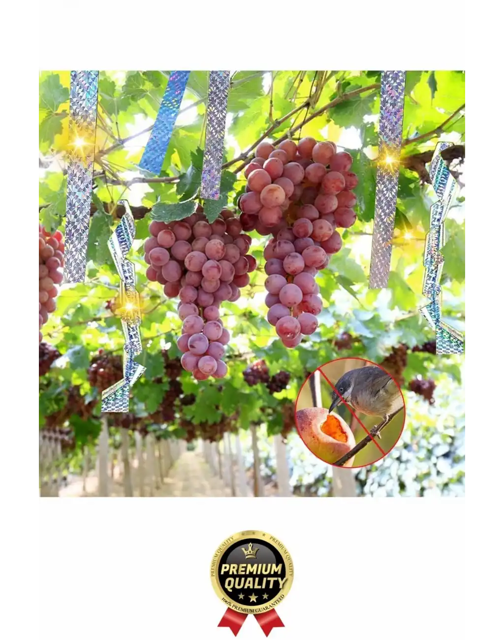 Premium Dayanıklı Yansıtıcı Kuş Kondurmaz Uzaklaştırıcı Hologramlı Kuşsavar Şerit Bant 45 mm x 50 mt