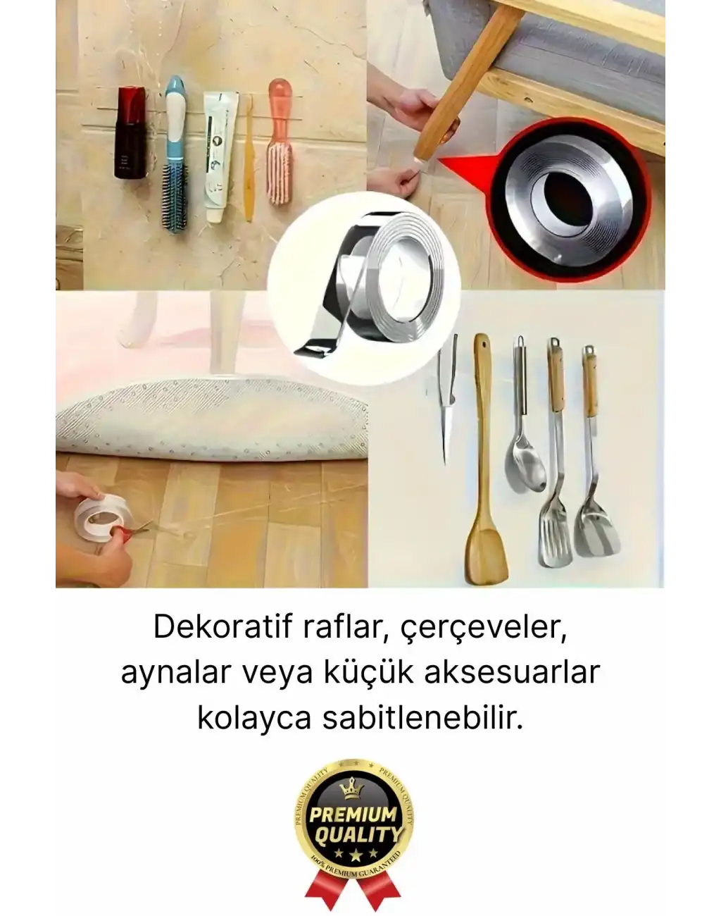 Çok Amaçlı Dayanıklı Çift Taraflı İz Bırakmaz Tamir Montaj Bandı Şeffaf Güçlü Silikon Bant 18mmX 2mt