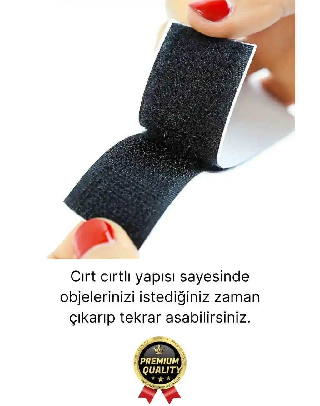 Ultra Güçlü İz Bırakmaz Çivisiz Tablo Çerçeve Asma Kendinden Yapışkanlı Siyah Cırt Bant 8li Set