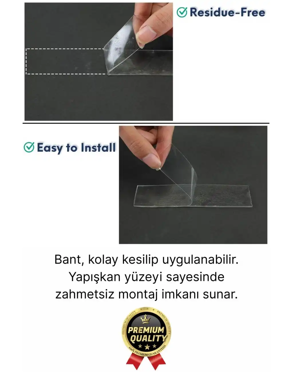 10 Adet Çok Amaçlı Çift Taraflı İz Bırakmaz Tamir Montaj Bandı Şeffaf Güçlü Silikon Bant 18mm X 2 mt