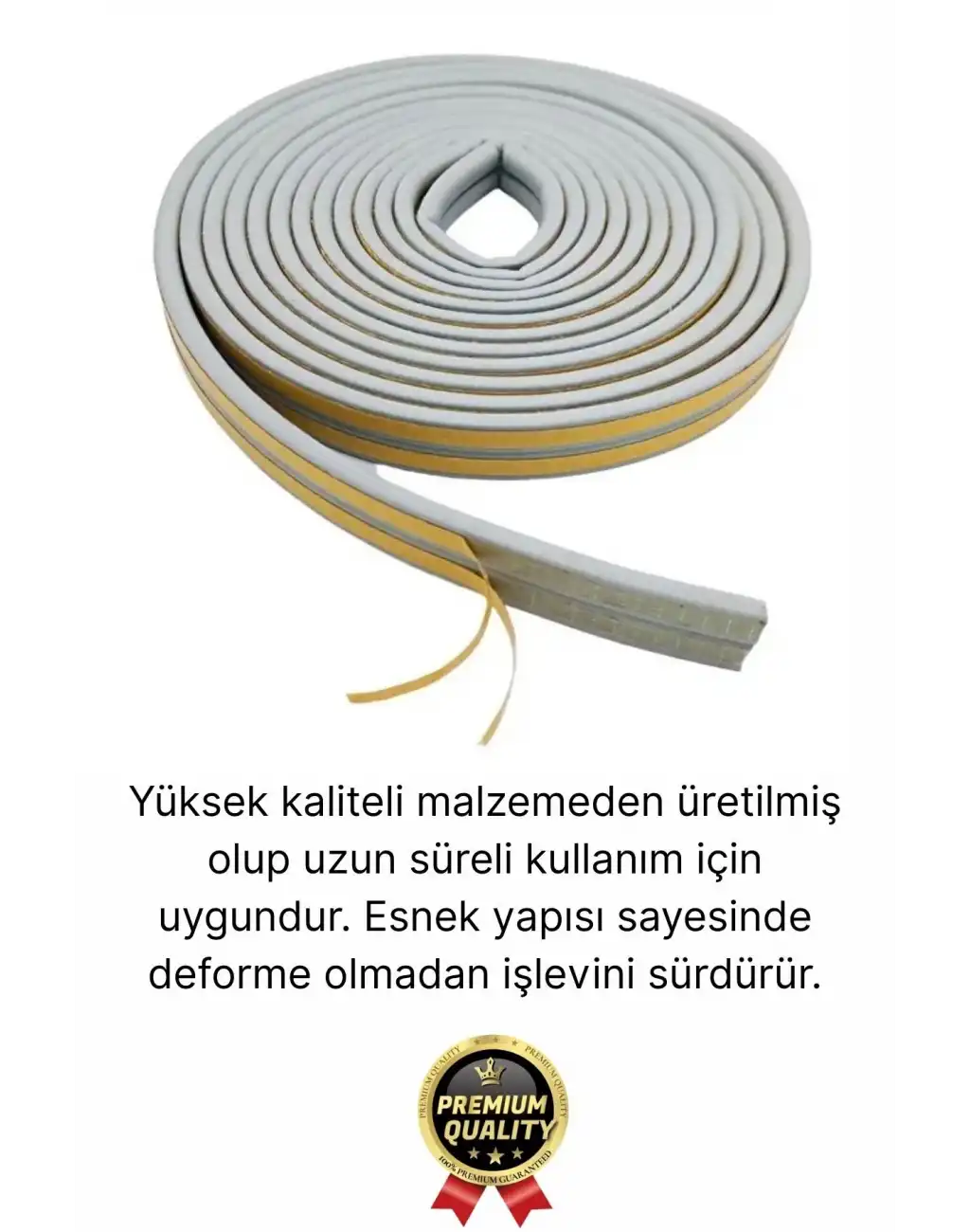Güçlü Kendinden Yapışkanlı Kapı Pencere Soğuk Hava Geçirmez Yalıtım İzolasyon Gri Fitil 2 Metre