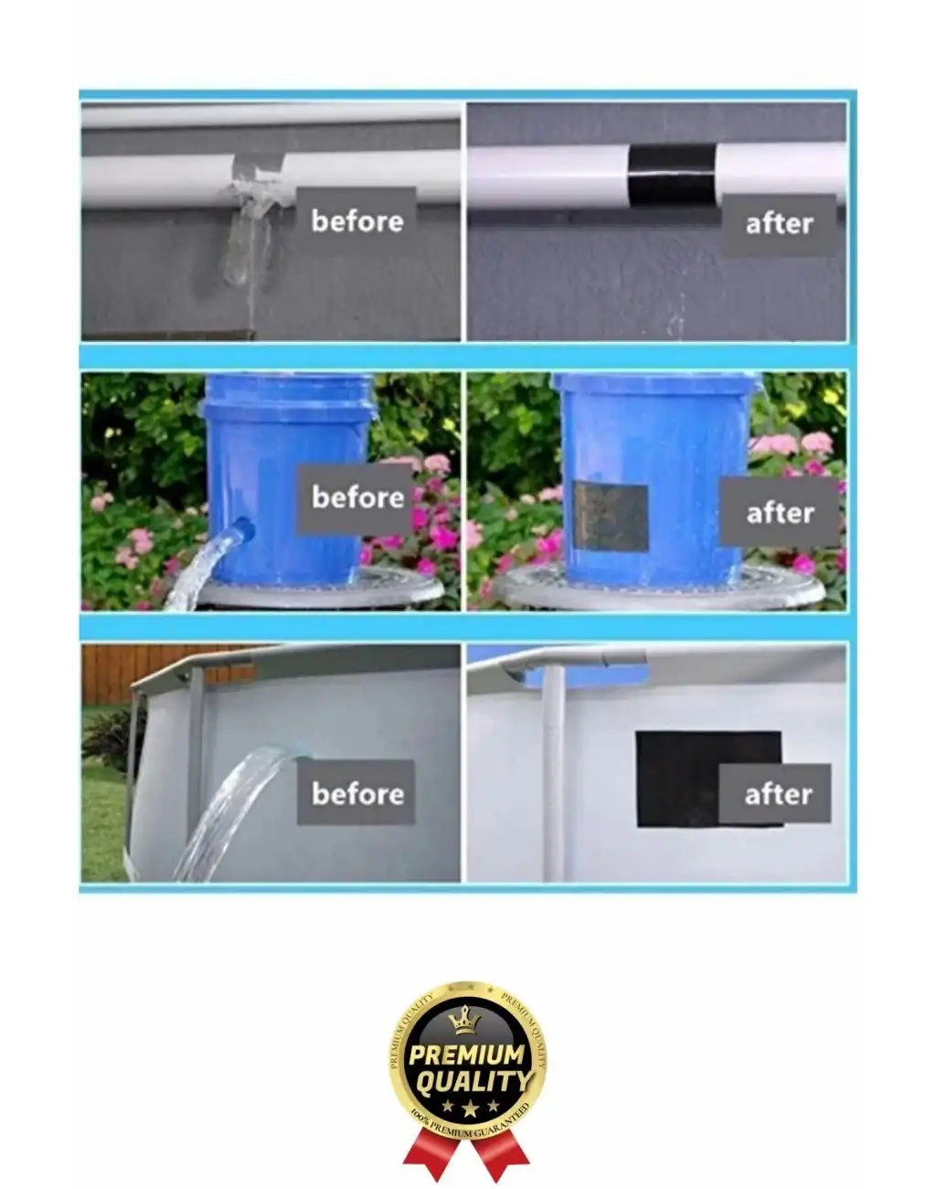 1 Adet Ekstra Güçlü Dayanıklı Su Geçirmez Sızdırmaz Yalıtım İzolasyon Siyah Tamir Bandı 10 Mt 48 Mm