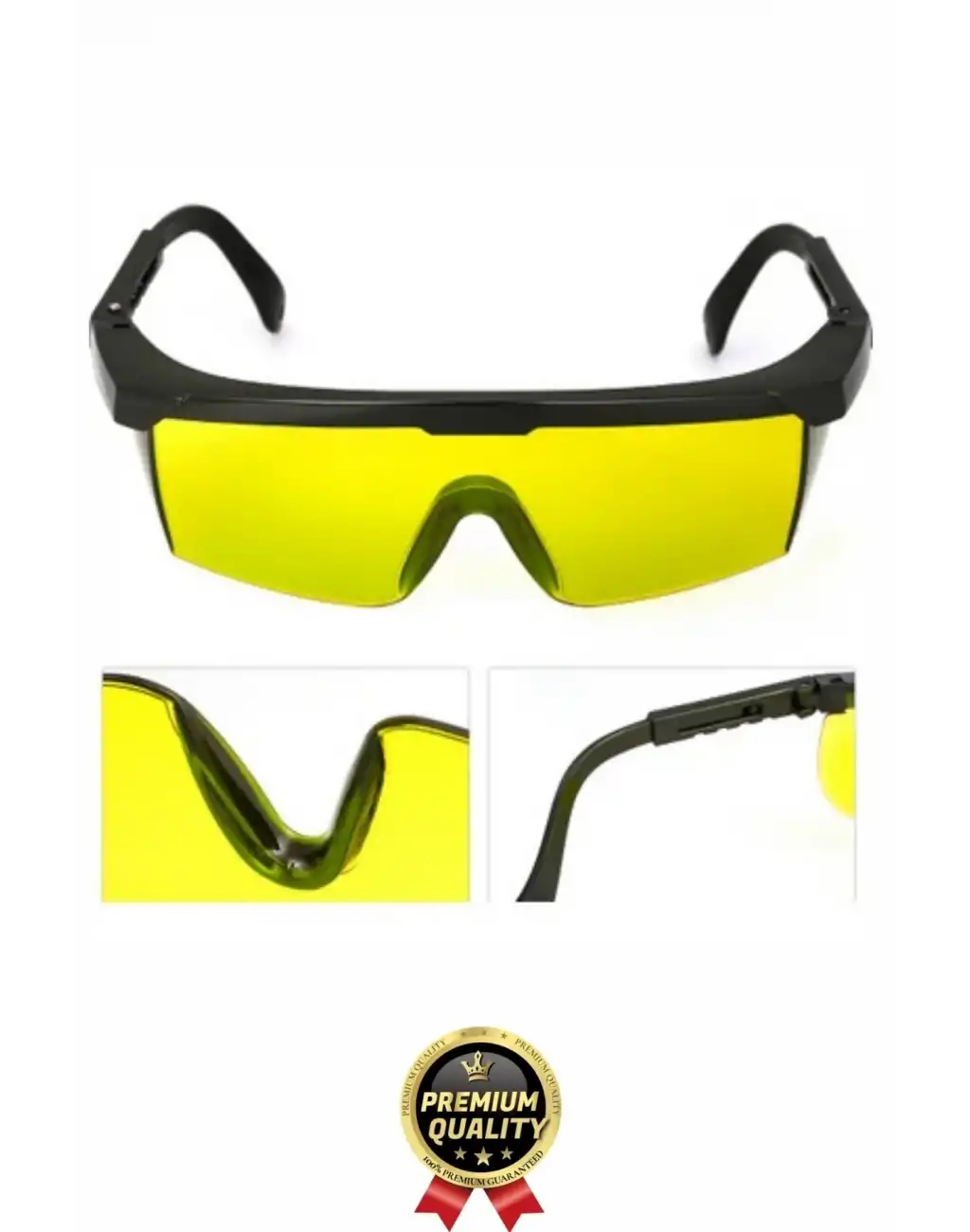 Dayanıklı Hafif Sarı Geniş Görüş Açılı Atölye Endüstriyel Ayarlı Çapak Kaynak Gözlüğü 12x30cm 1 Adet