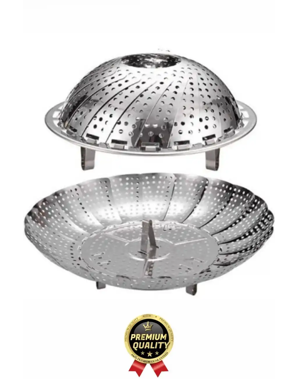 Özel Seri Katlanıp Açılabilir Paslanmaz Çelik Tencere Sebze Buharda Pişirme Haşlama Aparatı Sepeti