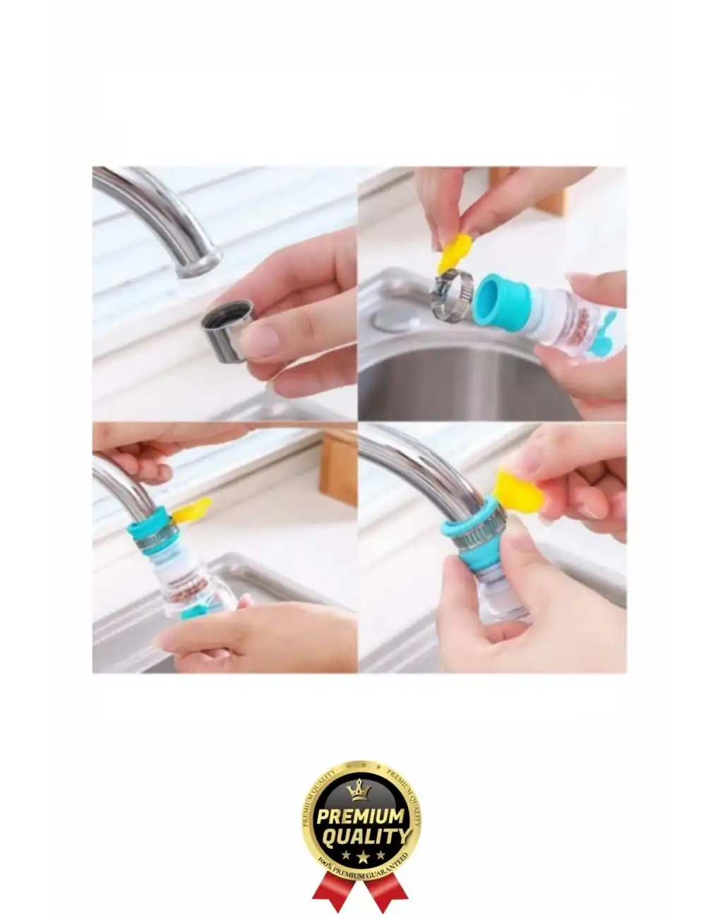 Özel Üretim Dayanıklı Su Tasarruflu Filtreli 360 Derece Oynar Mineral Taşlı Pervaneli Musluk Başlığı