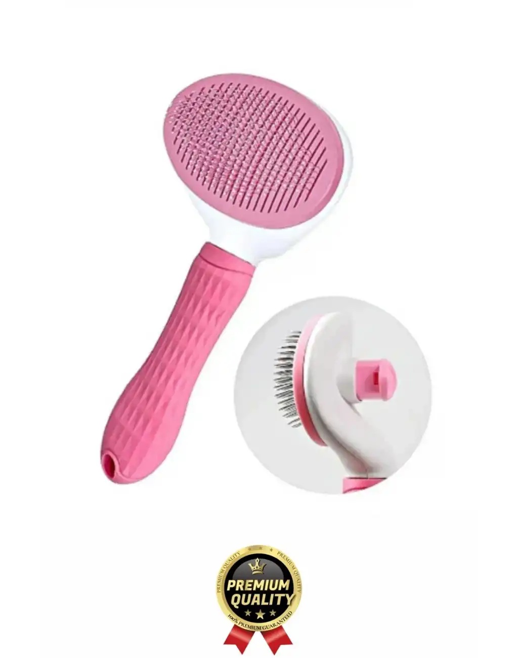 Özel Üretim Pembe Kendini Temizleyen Otomatik Tuşlu Evcil Hayvan Pet Tüy Toplayıcı Kedi Köpek Tarağı