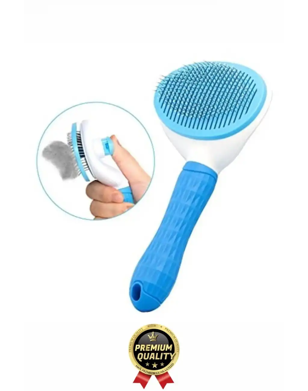 Özel Üretim Mavi Kendini Temizleyen Otomatik Tuşlu Evcil Hayvan Pet Tüy Toplayıcı Kedi Köpek Tarağı