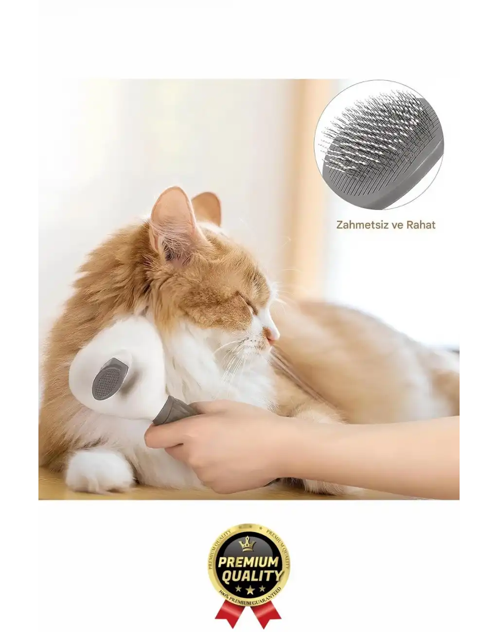 Özel Üretim Gri Kendini Temizleyen Otomatik Tuşlu Evcil Hayvan Pet Tüy Toplayıcı Kedi Köpek Tarağı