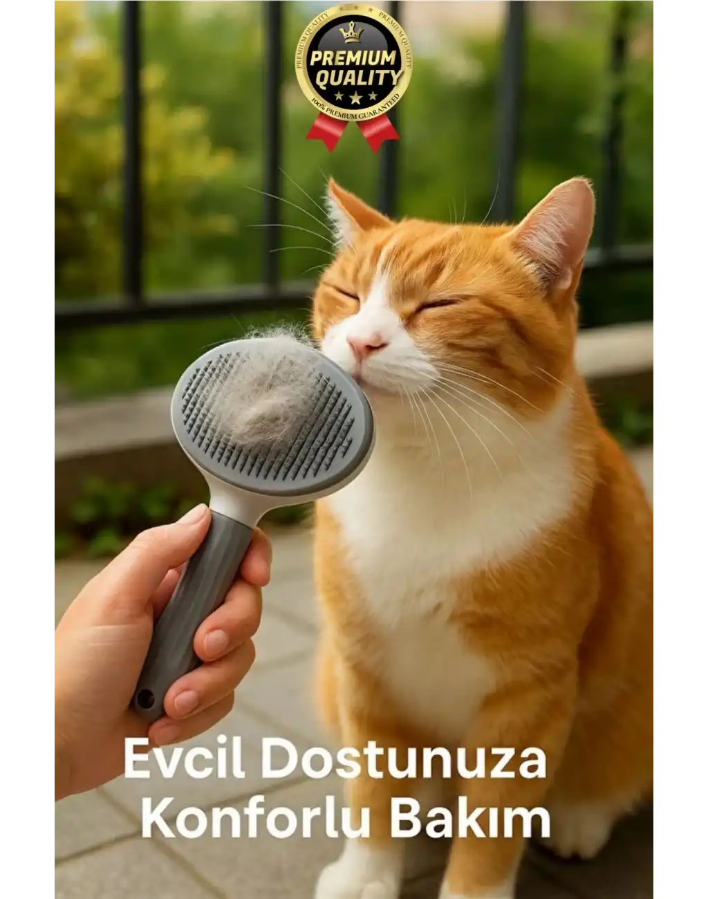 Özel Üretim Gri Kendini Temizleyen Otomatik Tuşlu Evcil Hayvan Pet Tüy Toplayıcı Kedi Köpek Tarağı